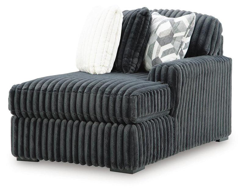 Midnight-Madness Gunmetal Right-Arm Facing Corner Chaise - 9810517