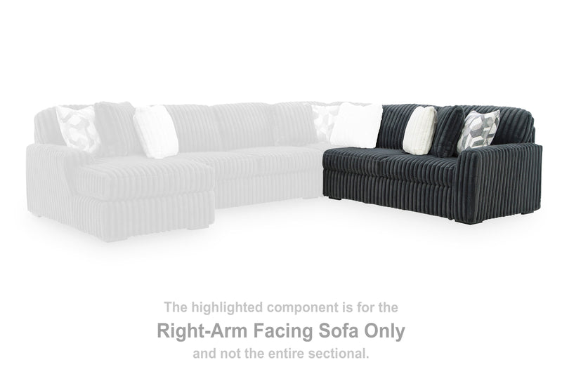 Midnight-Madness Gunmetal Right-Arm Facing Sofa - 9810567