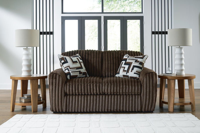 Midnight-Madness Loveseat, Oversized Chaise and Ottoman - 98104U3