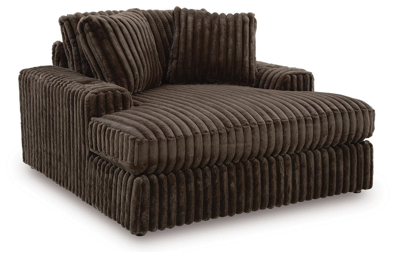 Midnight-Madness Loveseat, Oversized Chaise and Ottoman - 98104U3