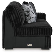 Midnight-Madness Onyx 3-Piece Sectional, Chaise and Oversized Accent Ottoman - 98103U1