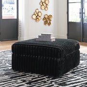 Midnight-Madness Onyx 3-Piece Sectional, Chaise and Oversized Accent Ottoman - 98103U1