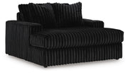 Midnight-Madness Onyx 3-Piece Sectional, Chaise and Oversized Accent Ottoman - 98103U1