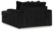 Midnight-Madness Onyx 3-Piece Sectional, Chaise and Oversized Accent Ottoman - 98103U1