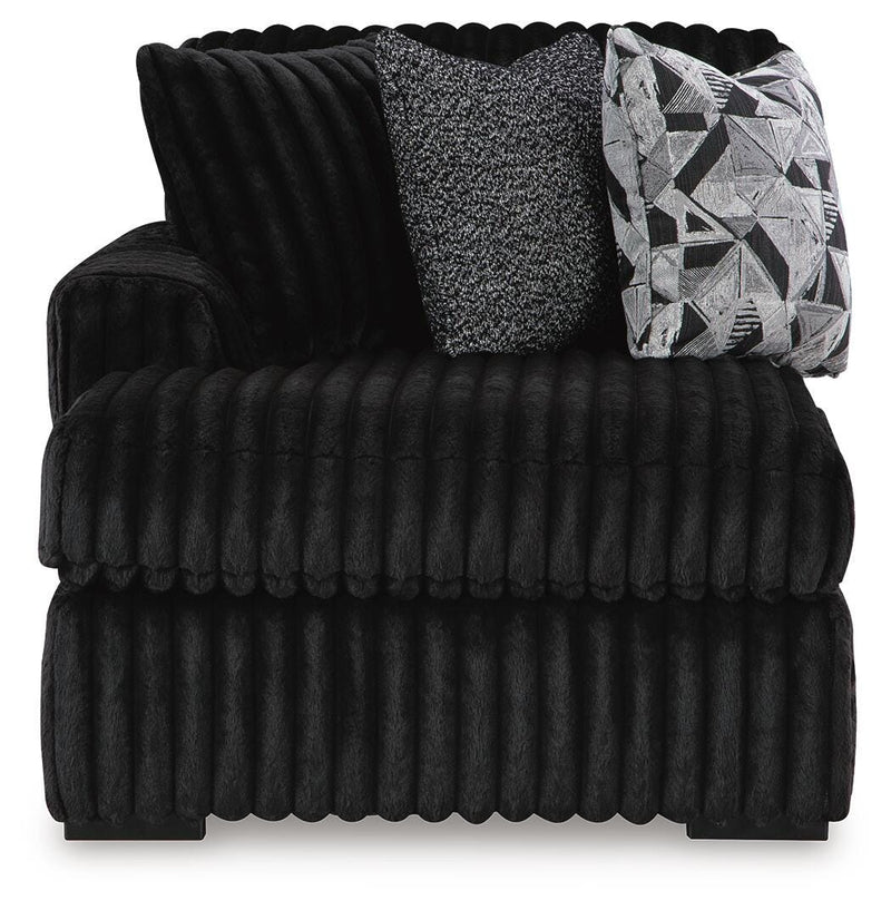 Midnight-Madness Onyx 3-Piece Sectional with Chaise - 98103S10