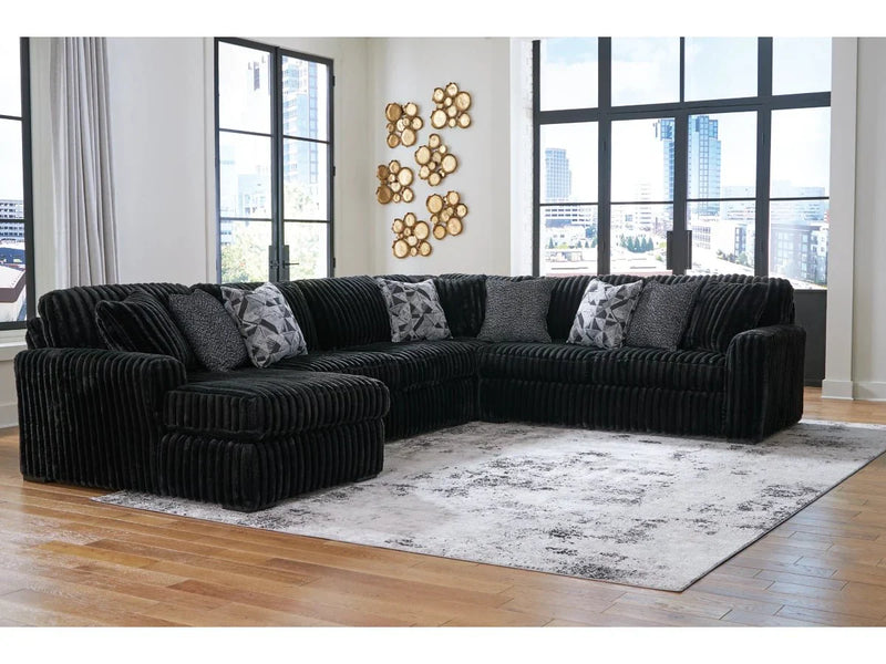 Midnight - Madness Onyx 4 - Piece LAF Sectional - DMV FurnitureSectional