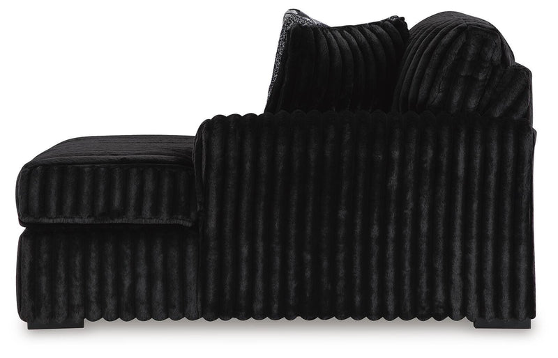 Midnight-Madness Onyx 4-Piece Sectional and Oversized Chaise - 98103U2