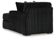 Midnight-Madness Onyx 4-Piece Sectional and Oversized Chaise - 98103U2