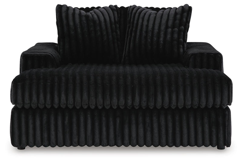 Midnight-Madness Onyx Oversized Chaise and Oversized Accent Ottoman - 98103U10