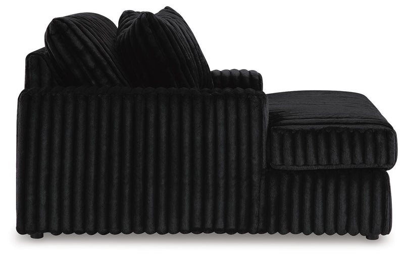 Midnight-Madness Onyx Oversized Chaise and Oversized Accent Ottoman - 98103U10