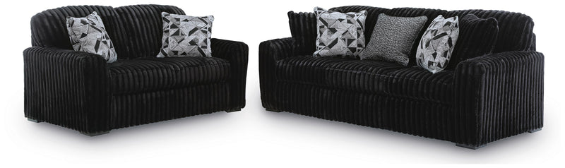 Midnight-Madness Onyx Sofa and Loveseat - 98103U9
