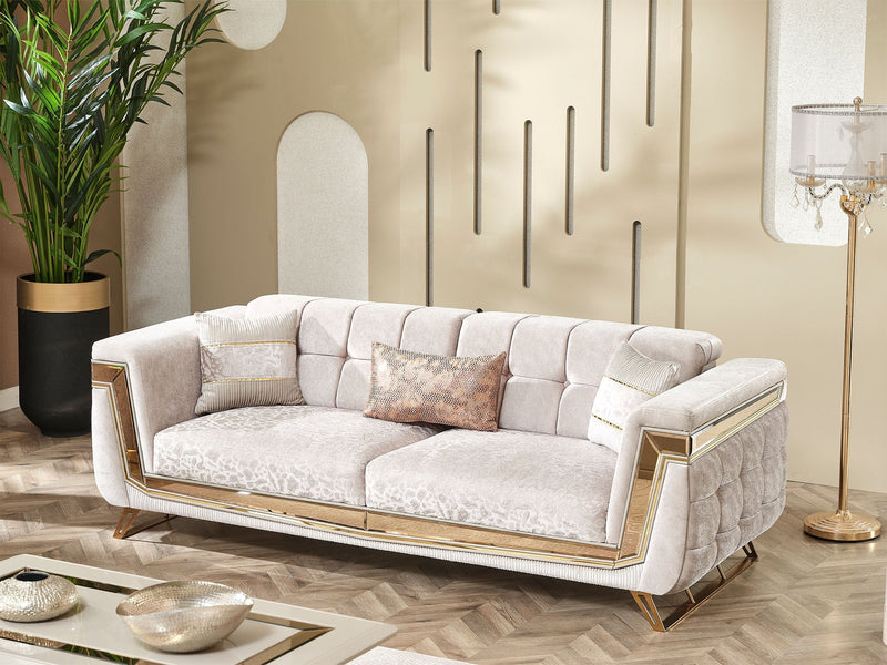 Milano Max 3-pieces (Sofa & Loveseat & Chair) Livingroom in Cream - 200-MAX-MIL-KEN020-DAR020-ELA020-321