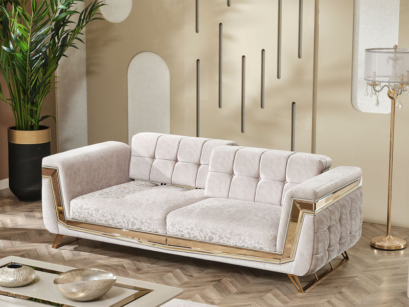 Milano Max 3-pieces (Sofa & Loveseat & Chair) Livingroom in Cream - 200-MAX-MIL-KEN020-DAR020-ELA020-321