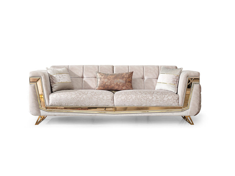 Milano Max 3-pieces (Sofa & Loveseat & Chair) Livingroom in Cream - 200-MAX-MIL-KEN020-DAR020-ELA020-321