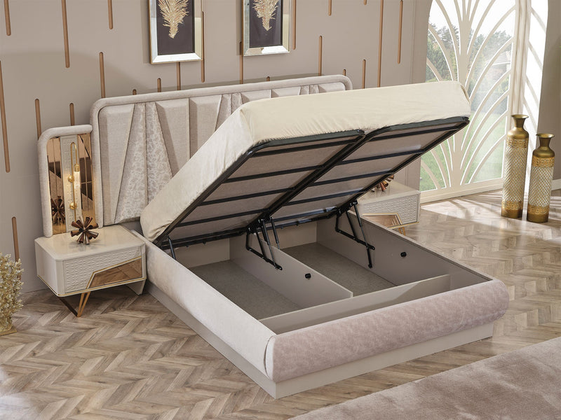 Milano Max Bedroom (Queen Frame With Headboard & Dresser With Mirror & 2 Nightstand) - 200-MAX-MIL-150-QB-SET