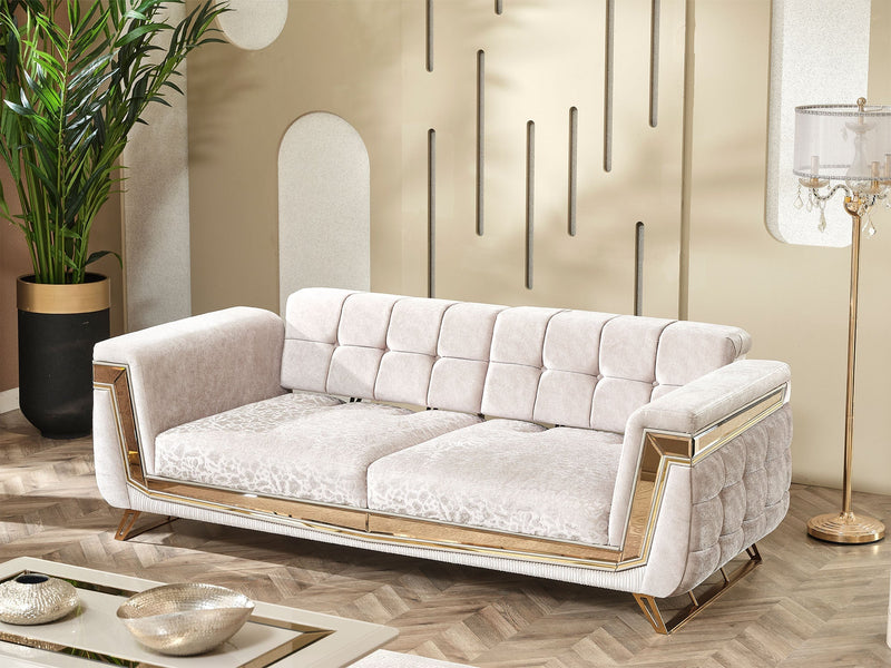 Milano Max Convertible Loveseat in Cream - 200-MAX-MIL-KEN020-DAR020-ELA020-2