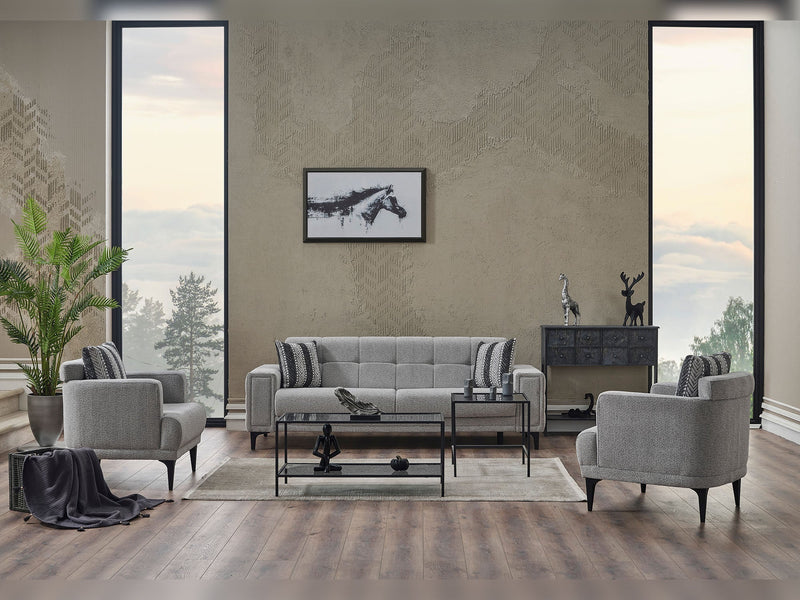 Milano Ser Convertible Loveseat in Grey - 200-SER-MIL-PINAR17-2
