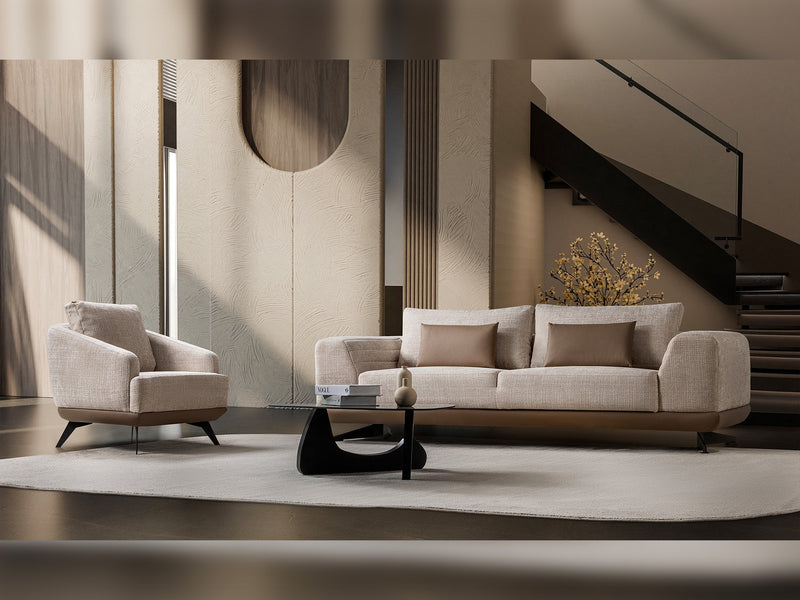 Milano Stationary Loveseat in Brown - 200-ST-MIL-CREMONA06-2
