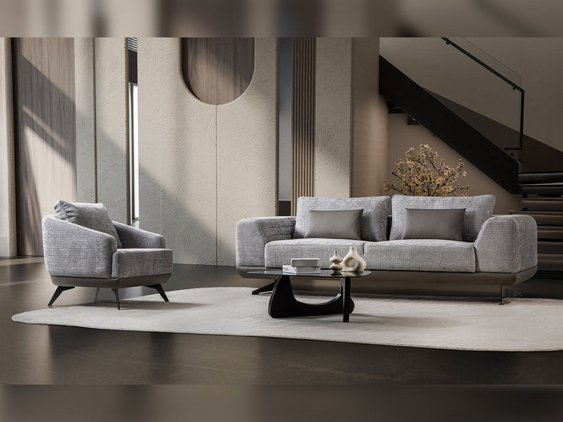 Milano Stationary Loveseat in Grey - 200-ST-MIL-CREMONA15-2
