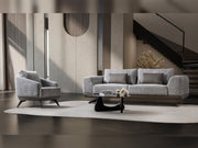Milano Stationary Loveseat in Grey - 200-ST-MIL-CREMONA15-2