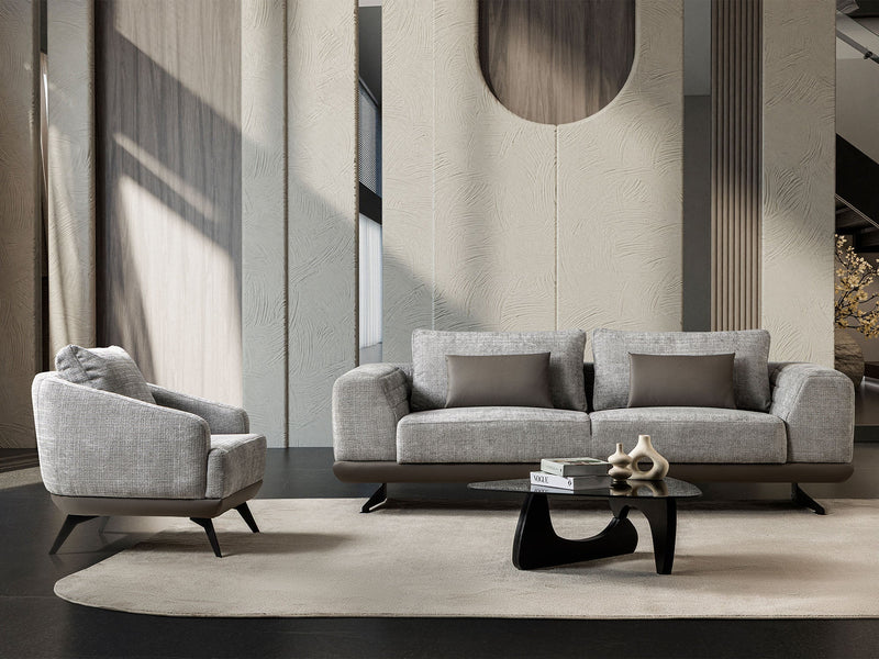 Milano Stationary Sofa in Grey - 200-ST-MIL-CREMONA15-321