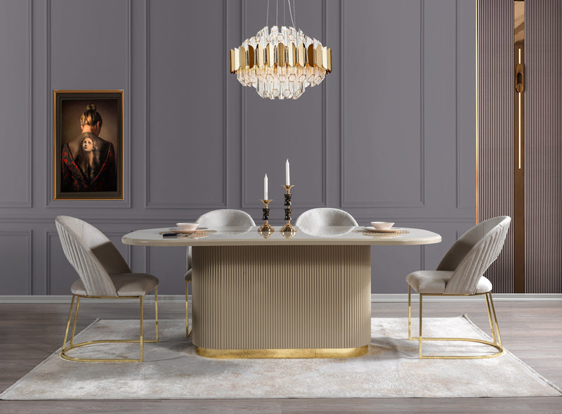 Milena Ivory 7-Piece Dining Set - MILENA DS-7PC