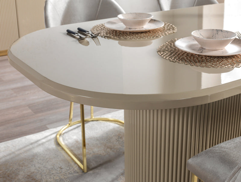 Milena Ivory 7-Piece Dining Set - MILENA DS-7PC