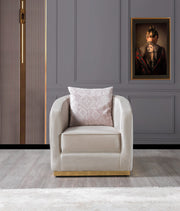 Milena Ivory Velvet Chair - MILENAIV-CH