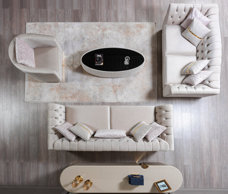 Milena Ivory Velvet Chair - MILENAIV-CH