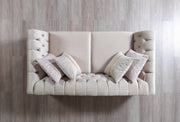 Milena Ivory Velvet Loveseat 73" - MILENAIV-L