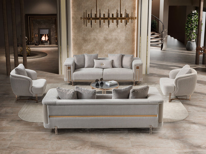 Mirage 3-pieces (Sofa & Loveseat & Chair) Livingroom Set - Bronze - 200-ST-MIR-EMK 774-V1-BRO-321