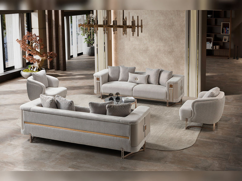 Mirage 3-pieces (Sofa & Loveseat & Chair) Livingroom Set - Bronze - 200-ST-MIR-EMK 774-V1-BRO-321