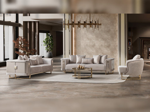 Mirage 3-pieces (Sofa & Loveseat & Chair) Livingroom Set - Gold - 200-ST-MIR-KENZO20-GOL-321