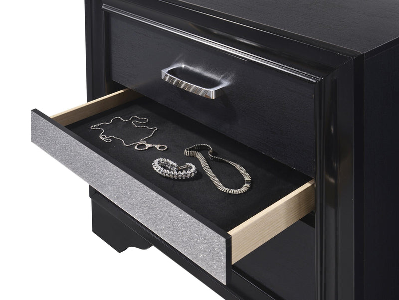 Miranda 3-drawer Nightstand Bedside Table Black - 206362