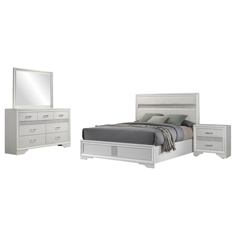 Miranda 4-piece Eastern King Bedroom Set White - 205110KE-S4
