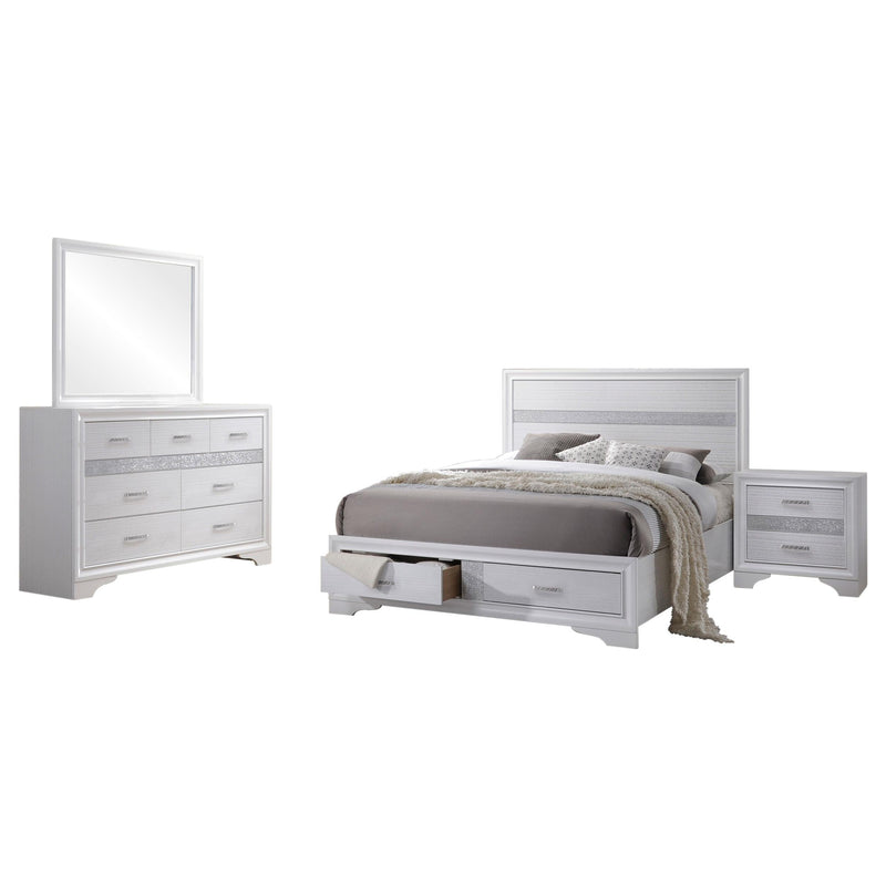 Miranda 4-piece Eastern King Bedroom Set White - 205111KE-S4