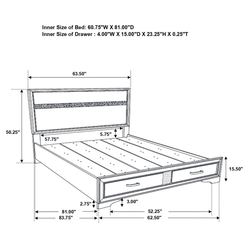 Miranda 4-piece Queen Bedroom Set Black - 206361Q-S4