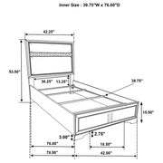 Miranda 4-piece Twin Bedroom Set White - 205110T-S4