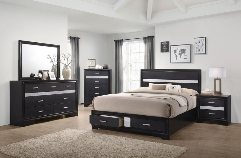 Miranda 5-piece California King Bedroom Set Black - 206361KW-S5