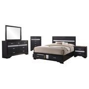 Miranda 5-piece Eastern King Bedroom Set Black - 206361KE-S5