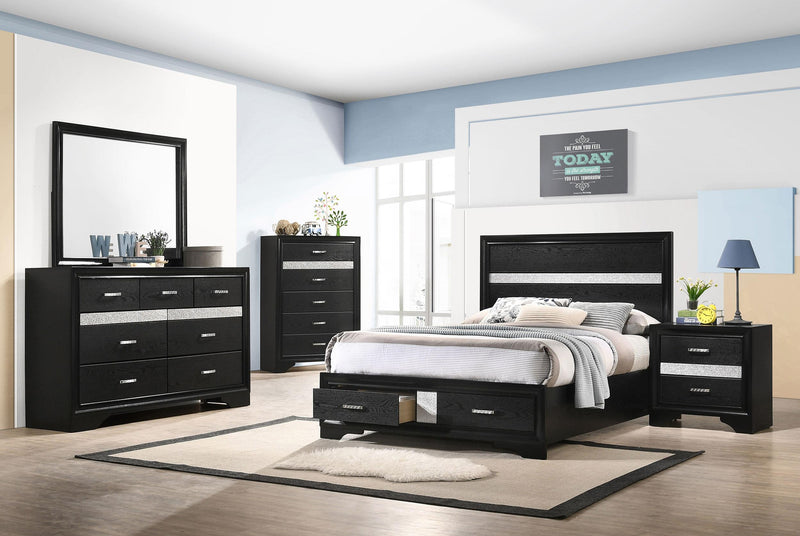 Miranda 5-piece Full Bedroom Set Black - 206361F-S5