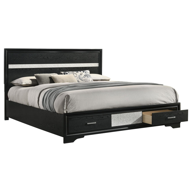 Miranda 51-inch Wood California King Storage Panel Bed Black - 206361KW