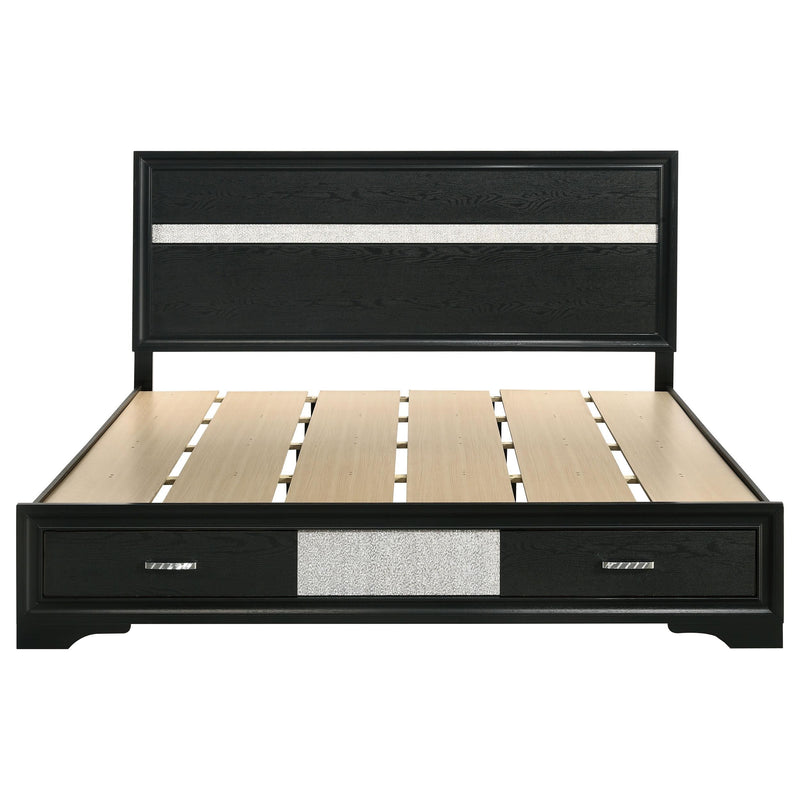 Miranda 51-inch Wood California King Storage Panel Bed Black - 206361KW