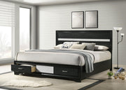 Miranda 51-inch Wood Eastern King Storage Panel Bed Black - 206361KE