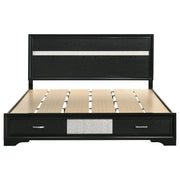Miranda 51-inch Wood Eastern King Storage Panel Bed Black - 206361KE