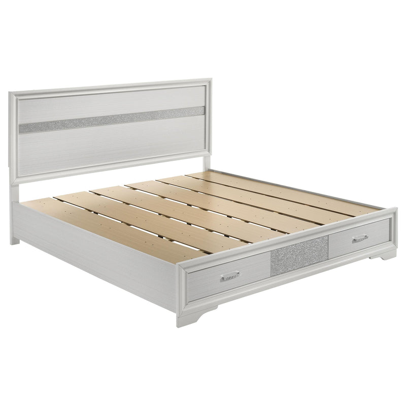Miranda 51-inch Wood Eastern King Storage Panel Bed White - 205111KE