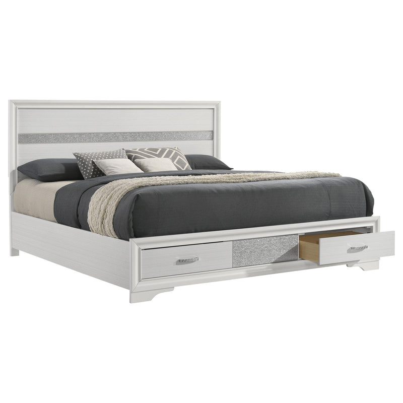 Miranda 51-inch Wood Eastern King Storage Panel Bed White - 205111KE
