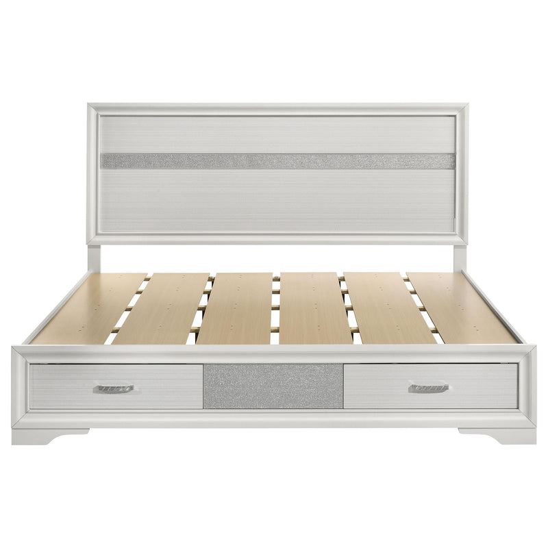 Miranda 51-inch Wood Eastern King Storage Panel Bed White - 205111KE
