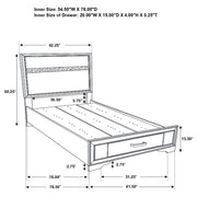 Miranda 51-inch Wood Twin Storage Panel Bed White - 205111T