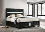 Miranda 54-inch Upholstered California King Panel Bed Black - 206360KW